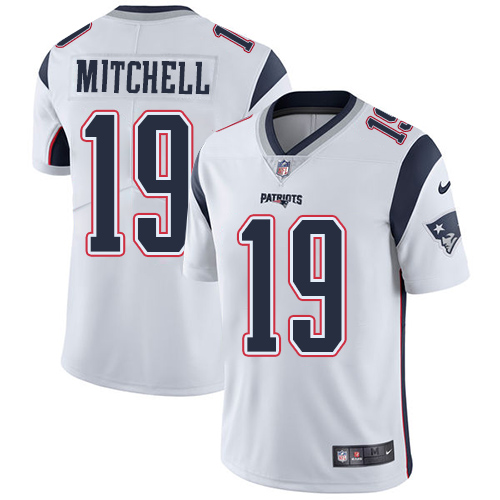 Nike Patriots #19 Malcolm Mitchell White Men's Stitched NFL Vapor Untouchable Limited Jersey